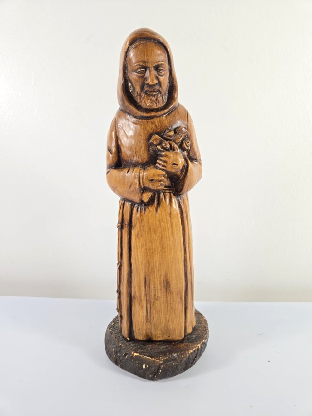 Vintage Orzeck Terrestone Padre Pio Statue 10" Catholic Saint Religious Figurine